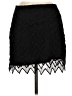 Aqua 100% Polyester Chevron-herringbone Black Casual Skirt Size M - photo 2