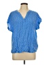 Gap Outlet 100% Rayon Blue Short Sleeve Blouse Size L - photo 1