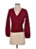 TeXTURE & THREAD Madewell Burgundy Long Sleeve Blouse Size XS - photo 1