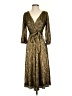 DKNY 100% Polyester Metallic Gold Cocktail Dress Size 4 - photo 1