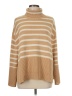 Gap 100% Cotton Stripes Tan Turtleneck Sweater Size M - photo 1