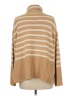 Gap 100% Cotton Stripes Tan Turtleneck Sweater Size M - photo 2