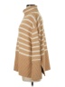 Gap 100% Cotton Stripes Tan Turtleneck Sweater Size M - photo 5