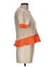 Zara Color Block Orange Pullover Sweater Size L - photo 4