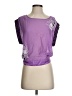 Leifnotes 100% Silk Purple Short Sleeve Top Size 4 - photo 1