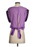 Leifnotes 100% Silk Purple Short Sleeve Top Size 4 - photo 2