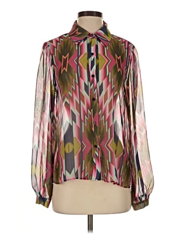 Lavender Brown Long Sleeve Blouse (view 1)