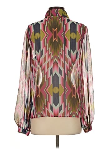 Lavender Brown Long Sleeve Blouse (view 2)