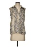 Zara Basic Tan Sleeveless Button-Down Shirt Size S - photo 1