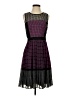 Halogen 100% Polyester Houndstooth Purple Cocktail Dress Size 4 - photo 1