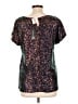 Cable & Gauge Silver Short Sleeve Blouse Size L - photo 2