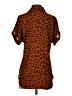 CAbi 100% Polyester Animal Print Brown Short Sleeve Blouse Size XXS - photo 2