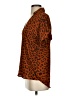CAbi 100% Polyester Animal Print Brown Short Sleeve Blouse Size XXS - photo 5