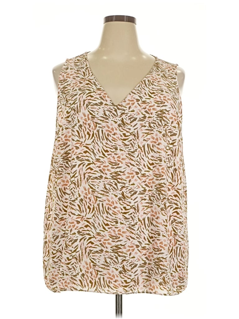 Pre-owned Nine West Sleeveless Blouse In Tan