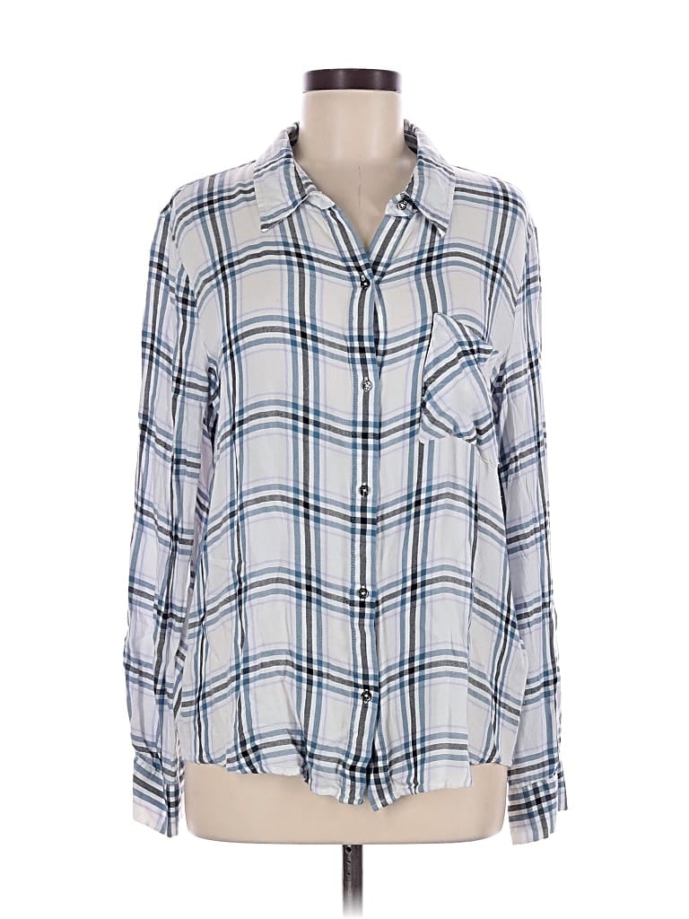 Pre-owned Dkny Jeans Long Sleeve Button Down Shirt In Blue