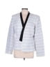 Black Label by Evan Picone 100% Polyester Stripes Gray Blazer Size 14 - photo 1