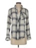 Rails 100% Rayon Plaid Gray Long Sleeve Blouse Size S - photo 1
