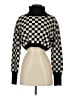 12th Tribe Checkered-gingham Black Turtleneck Sweater Size S - photo 1