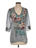 Johnny Was 100% Rayon Gray 3/4 Sleeve Blouse Size XS - photo 1