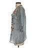 Johnny Was 100% Rayon Gray 3/4 Sleeve Blouse Size XS - photo 5