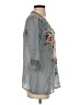 Johnny Was 100% Rayon Gray 3/4 Sleeve Blouse Size XS - photo 4