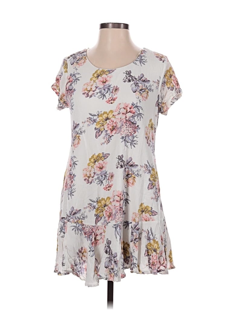 Altar'd State Casual Dress - DropWaist: Gray Floral Pattern Dresses - Used - Size Small