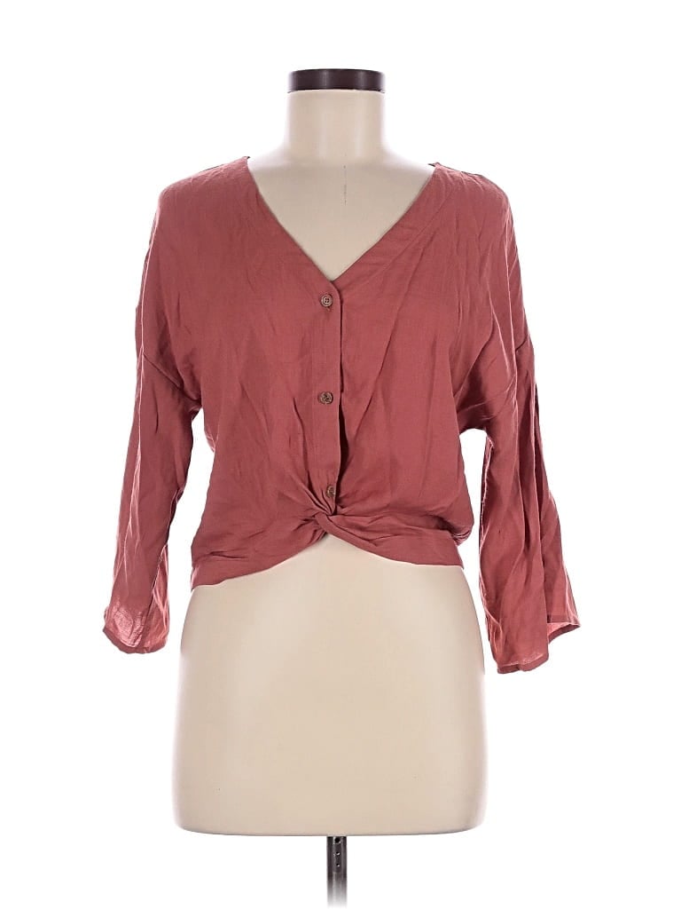 Pre-owned Mine 3/4 Sleeve Blouse In Red
