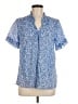 Banjanan Blue Short Sleeve Blouse Size M - photo 1