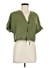 Zara Basic 100% Lyocell Green Short Sleeve Blouse Size M - photo 1