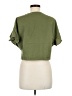 Zara Basic 100% Lyocell Green Short Sleeve Blouse Size M - photo 2