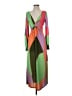 Never Fully Dressed Color Block Green Casual Dress Size 2 - photo 1