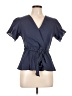 She + Sky 100% Polyester Blue Short Sleeve Blouse Size L - photo 1
