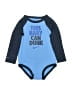 Nike 100% Polyester Color Block Blue Long Sleeve Onesie 12-18 MO / 18 MO - photo 1