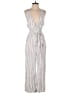 L Space 100% Viscose Stripes Silver Jumpsuit Size S - photo 1