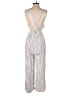 L Space 100% Viscose Stripes Silver Jumpsuit Size S - photo 2
