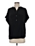 Point Sur 100% Viscose Black Short Sleeve Blouse Size S - photo 1