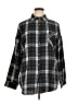 Fantaslook 100% Polyester Plaid Black Long Sleeve Blouse Size XL - photo 1