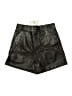 Equipment 100% Leather Metallic Black Brown Shorts Size 8 - photo 1