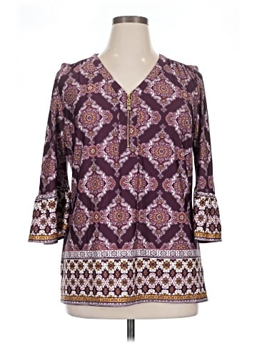Roz & Ali 3/4 Sleeve Blouse (view 1)