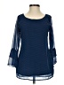 Assorted Brands Blue 3/4 Sleeve Blouse Size S - photo 1