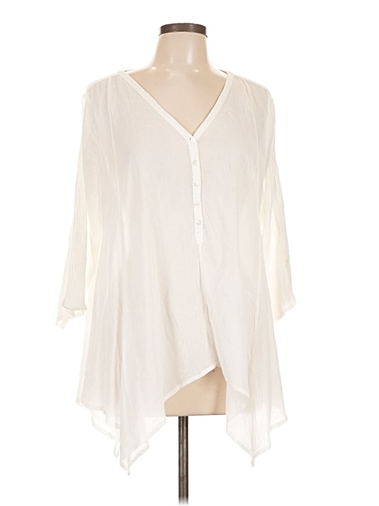 Pre-owned Calypso St Barth 3/4 Sleeve Blouse In Ivory