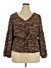 Morgan Taylor 100% Polyester Brown Long Sleeve Blouse Size 2X - photo 1