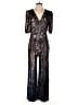 Trina Turk Metallic Black Jumpsuit Size 8 - photo 1