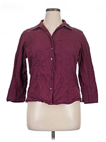 Fashion Bug 3/4 Sleeve Button-Down Shirt (view 1)