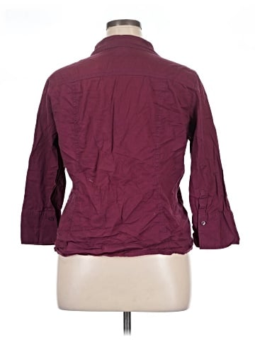 Fashion Bug 3/4 Sleeve Button-Down Shirt (view 2)