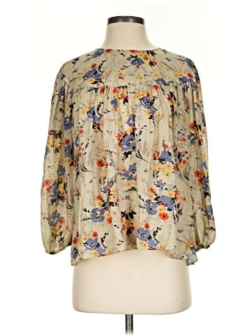 The Great. 3/4 Sleeve Silk Top (view 1)