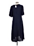 Connected Apparel 100% Polyester Solid Blue Casual Dress Size 12 - photo 2