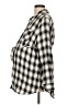 Isabel Maternity 100% Rayon Checkered-gingham Silver 3/4 Sleeve Blouse Size Lg Maternity - photo 5