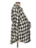 Isabel Maternity 100% Rayon Checkered-gingham Silver 3/4 Sleeve Blouse Size Lg Maternity - photo 4