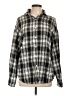 Unbranded Plaid Black Long Sleeve Button-Down Shirt Size L - photo 1